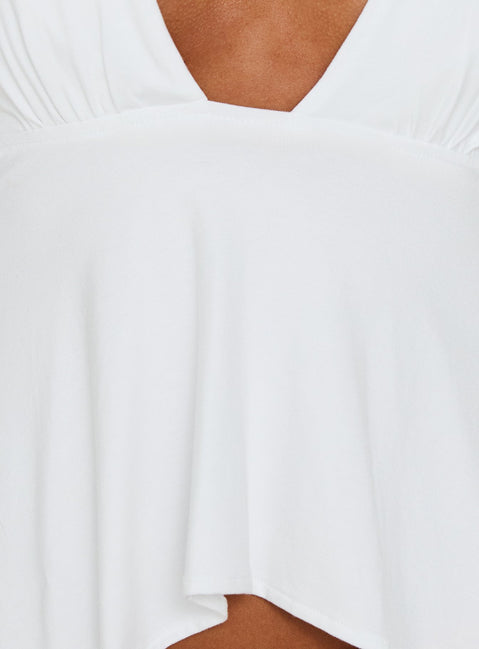 Blairee Hanky Halter Top White