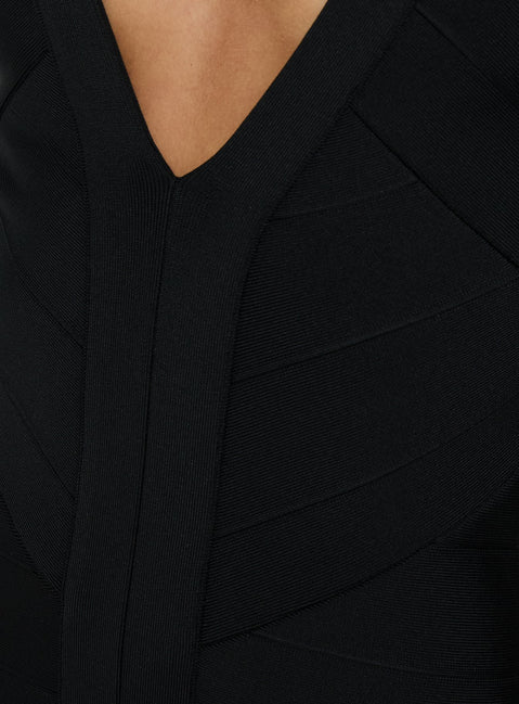 Marllowe Bandage Long Sleeve Mini Dress Black