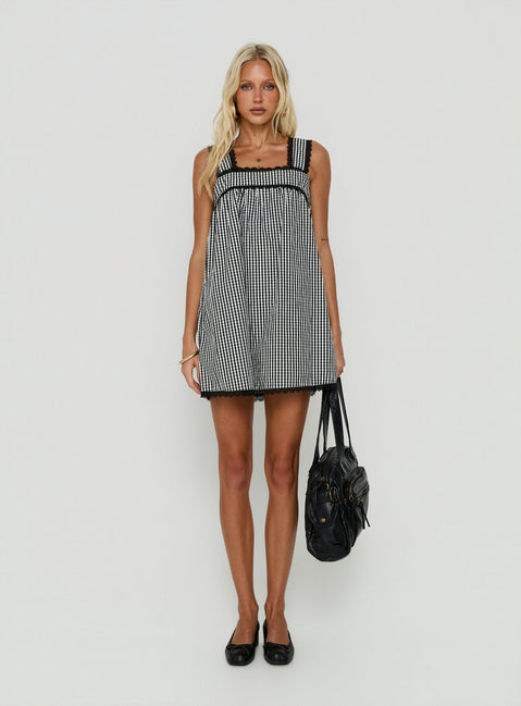 Sandat Mini Dress Gingham Grey
