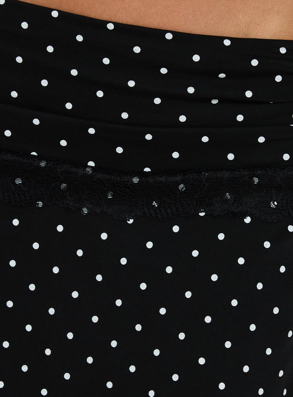 Amia Lace Mini Skirt Black Polka Dot