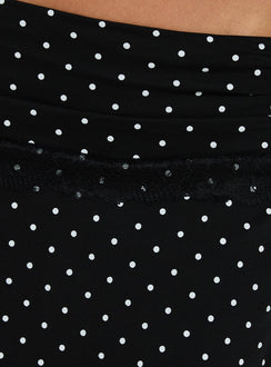 Amia Lace Mini Skirt Black Polka Dot