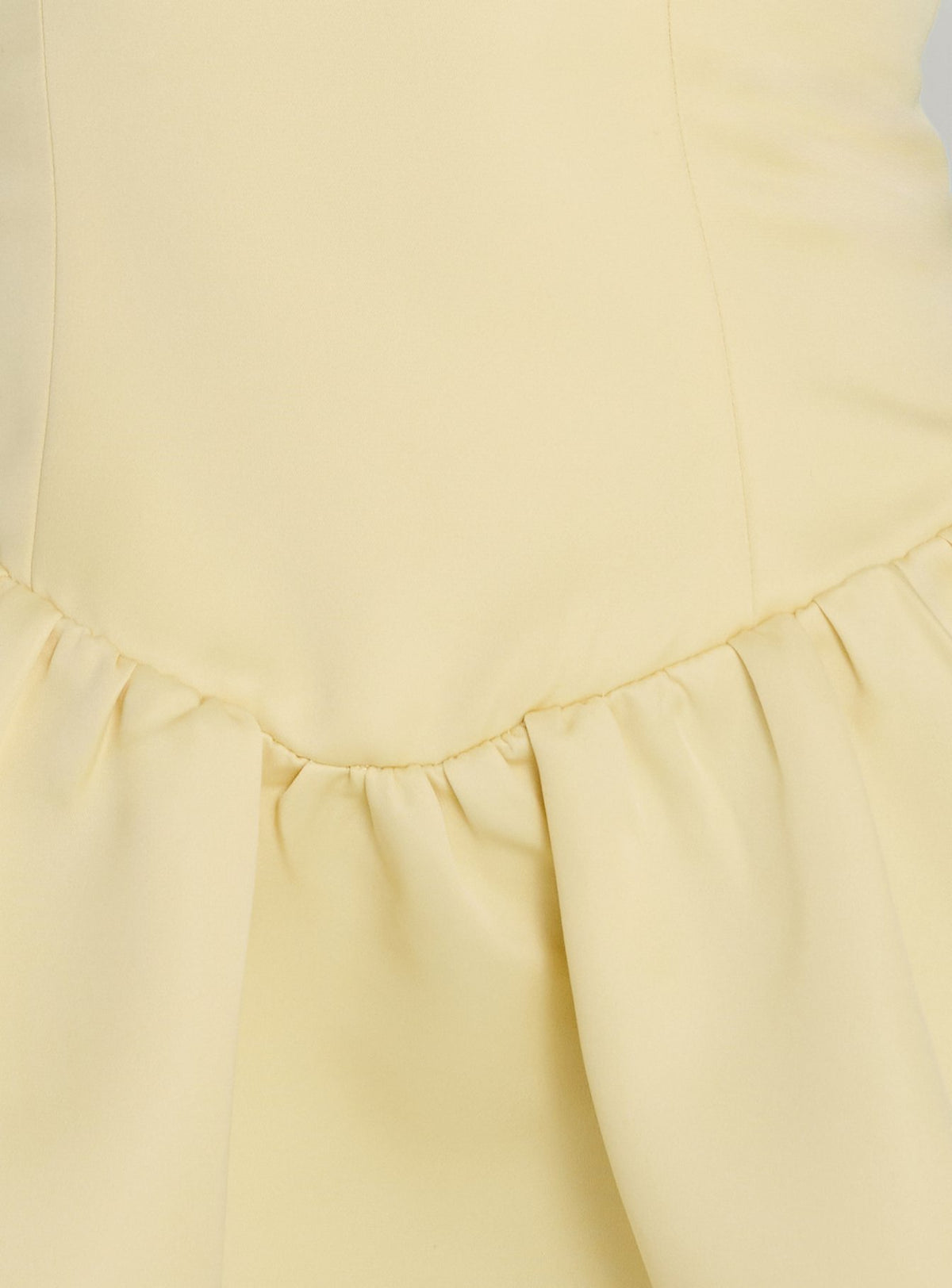 Soft Bloom Drop Waist Strapless Mini Dress Yellow