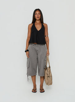 Hudsen Longline Cargo Shorts Charcoal Tall