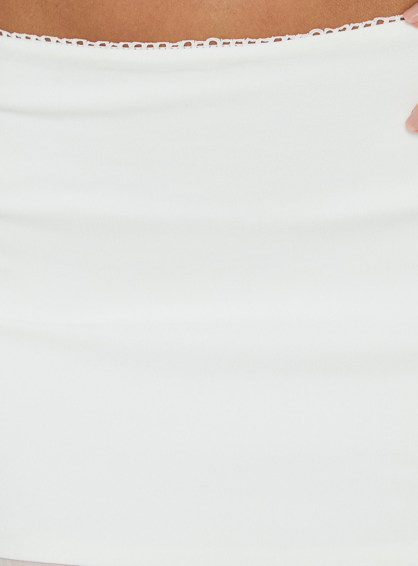 Discover the Camy Sheer Panelled Midi Skirt White womens-skirts in midi length detail Princess Polly