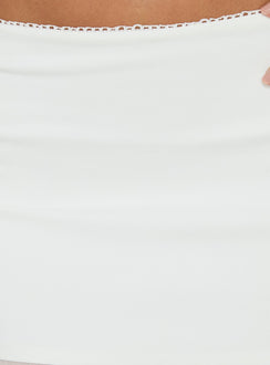 Discover the Camy Sheer Panelled Midi Skirt White womens-skirts in midi length detail Princess Polly