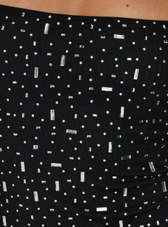 Anestassia Embellished Mini Dress Black
