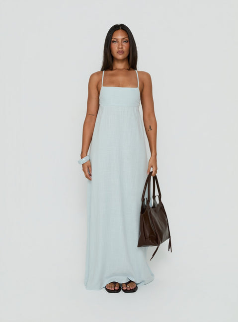 Solie Tie Back Maxi Dress Ice Blue