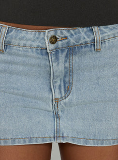 Rhode Denim Mini Skort Light Vintage Blue