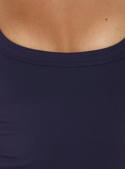 Kasper Cinched Longline Tank Top Navy