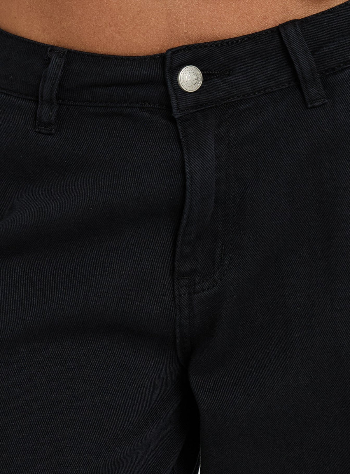Hudsen Longline Cargo Shorts Washed Black