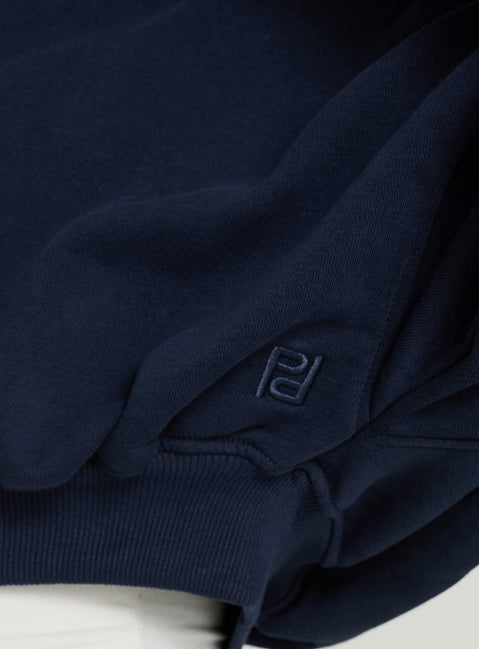 Capturing the Lanna Fleece Zip Through Cropped Hoodie Navy womens-jumpers with short length and silver zipper detail Princess Polly