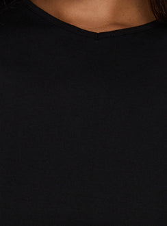 Nakota V Neck Cinched Tee Black