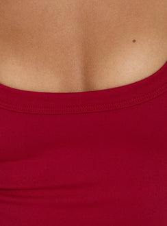 Kasper Cinched Longline Tank Top Wine