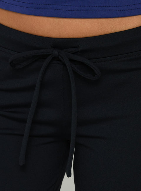 Presenting Kallora Low Rise Wide Leg Capris Black womens-regular-pants with belt Princess Polly