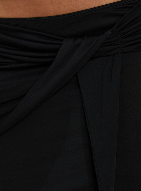 Crafted with the Samelia Wrap Maxi Skirt Black womens-skirts maxi Princess Polly