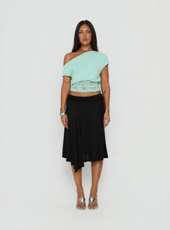 Marienna One Shoulder Lace Top Turquoise