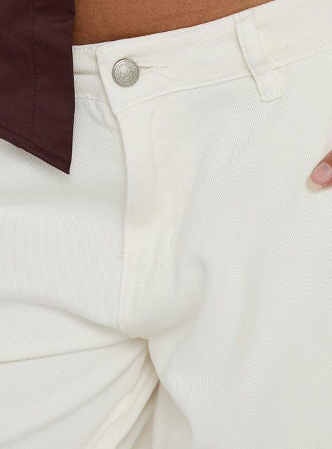 Hudsen Longline Cargo Shorts Cream Tall