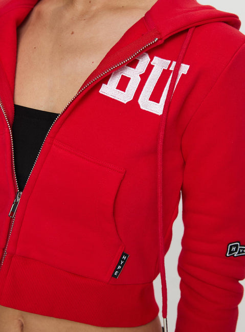 product Princess Polly BU MIA Zip Sweater Red cropped 