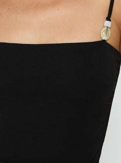 Isameika Beaded Tank Top Black
