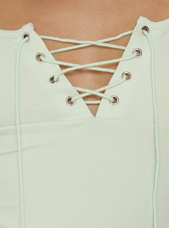 Jacenda Tie Up Short Sleeve Top Mint