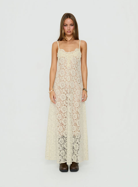 Lovedream Lace Maxi Dress Yellow