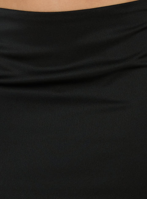 Edeniah Satin Mini Skirt Black