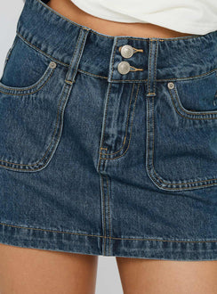product Princess Polly Pitcher Denim Mini Skirt Mid Blue Wash Mini Skirts 
