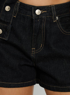 Mackenza Mid Rise Denim Shorts Raw Denim