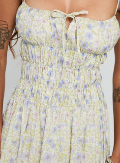product Princess Polly Loralei Shirred Maxi Dress Floral Square Neck 