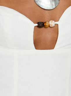 Karessa Beaded Top White