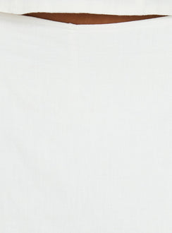 Gigi Linen Blend Skort White