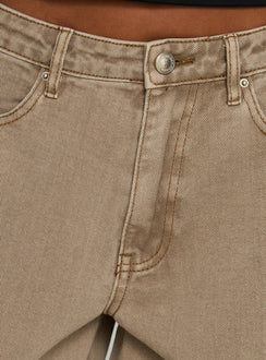 product Princess Polly Naylor Mid Rise Wide Leg Jeans Light Brown Wash Mid Rise Jeans 