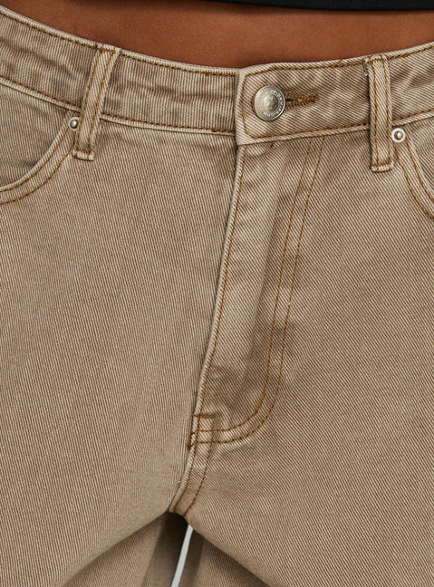 product Princess Polly Naylor Mid Rise Wide Leg Jeans Light Brown Wash Mid Rise Jeans 