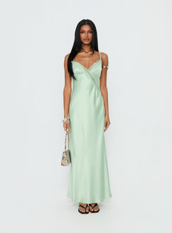 Madelene Lace V Neck Maxi Dress Jelly Mint