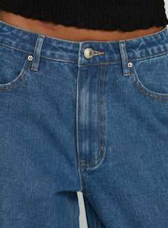 product Princess Polly Naylor Mid Rise Wide Leg Jeans Mid Blue Wash Mid Rise Jeans 
