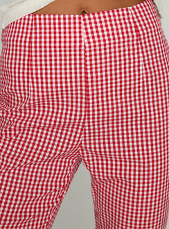 product Princess Polly Mignonette Capri Pant Red Gingham 