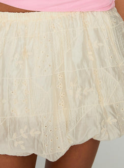 product Princess Polly Cloudia Bubble Hem Mini Skirt Cream Mini Skirts 
