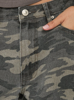 Discover the Naylor Mid Rise Wide Leg Jeans Camo in womens-jeans with belt Princess Polly