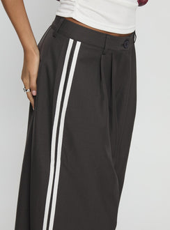 back view of model wearing Princess Polly Serenity Pant Ash Low Rise Pants 