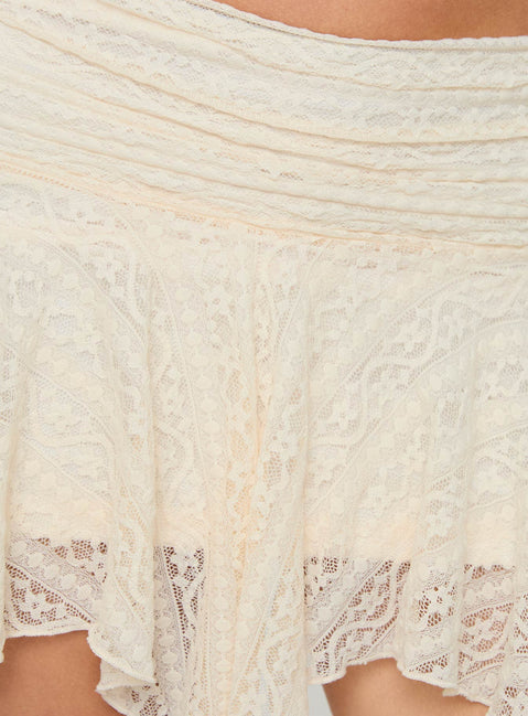 product Princess Polly Lifas Lace Mini Skirt Cream Mini Skirts 