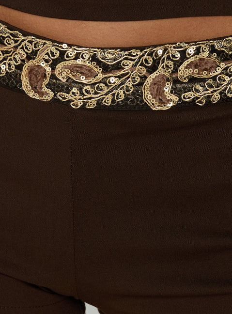 Belvani Micro Shorts Brown / Paisley