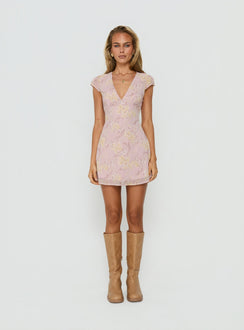Cannelloni Mini Dress Lilac Floral