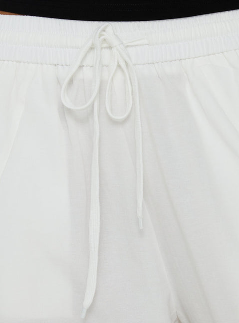 Showcasing Mankind Baggy Cargo Pants White in womens-regular-pants with mid-rise, product Princess Polly