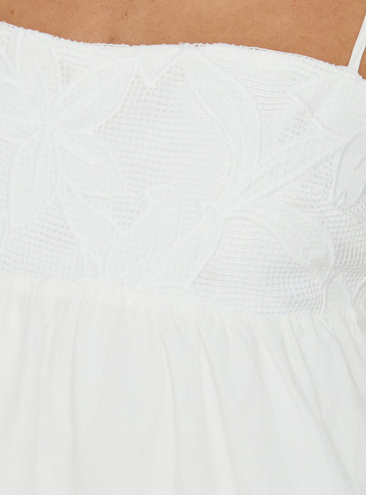Naylani Embroidered Mini Dress White
