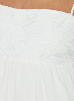 Naylani Embroidered Mini Dress White