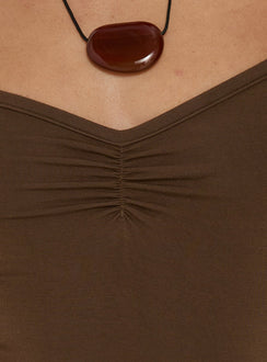 Possie Layered Jersey Mini Dress Brown