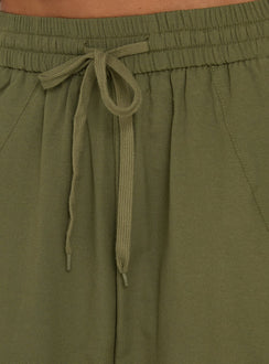Crafted with attention to detail Mankind Baggy Cargo Pants Olive womens-regular-pants mid-rise waist on-body view of model wearing Princess Polly