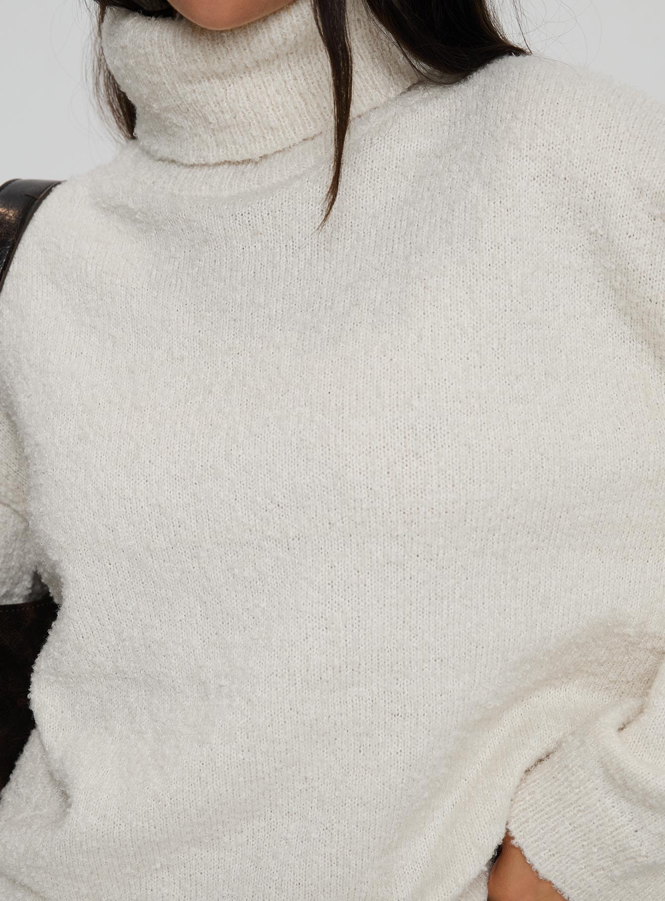 product Princess Polly Finnien Boucle Turtleneck Sweater Cream Long 