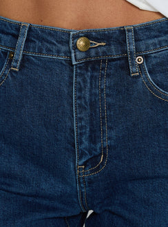 product Princess Polly Cindee High Rise Cropped Jeans Mid Blue Wash High Rise Jeans 