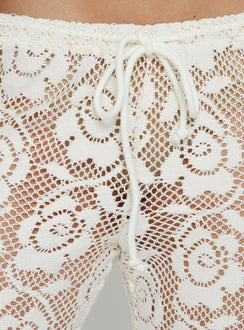 product Princess Polly Rosadonna Lace Flare Pants Cream Mid Rise Pants 